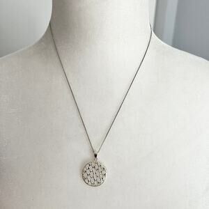 Sterling Silver 925 Laser Cut Circle Pendant Necklace